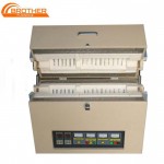 Лабораториялық 2 аймақты вакуумды құбырлы муфельді пеш 1200 С дейін, түтік диаметрі 80 мм